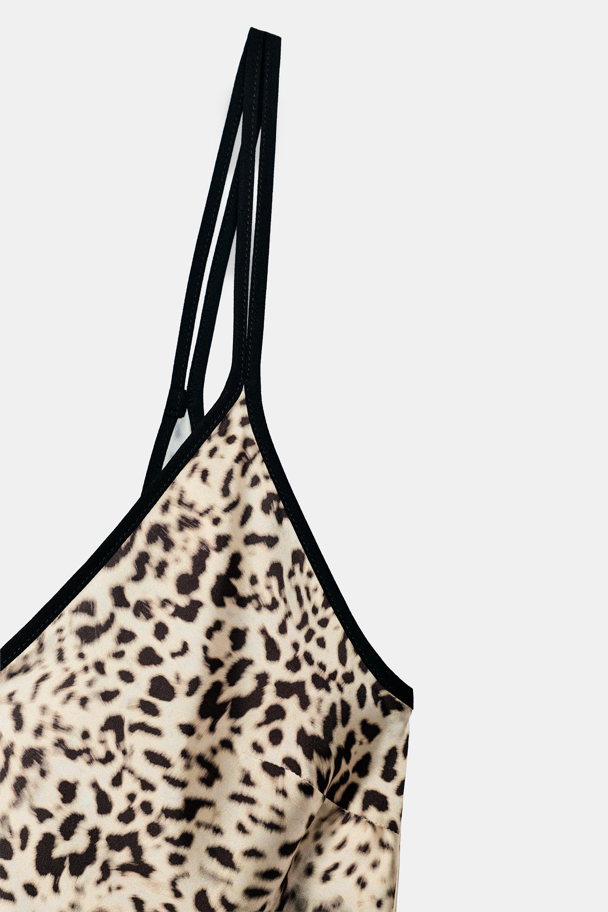 ANIMAL PRINT SATIN SLIP MIDI DRESS